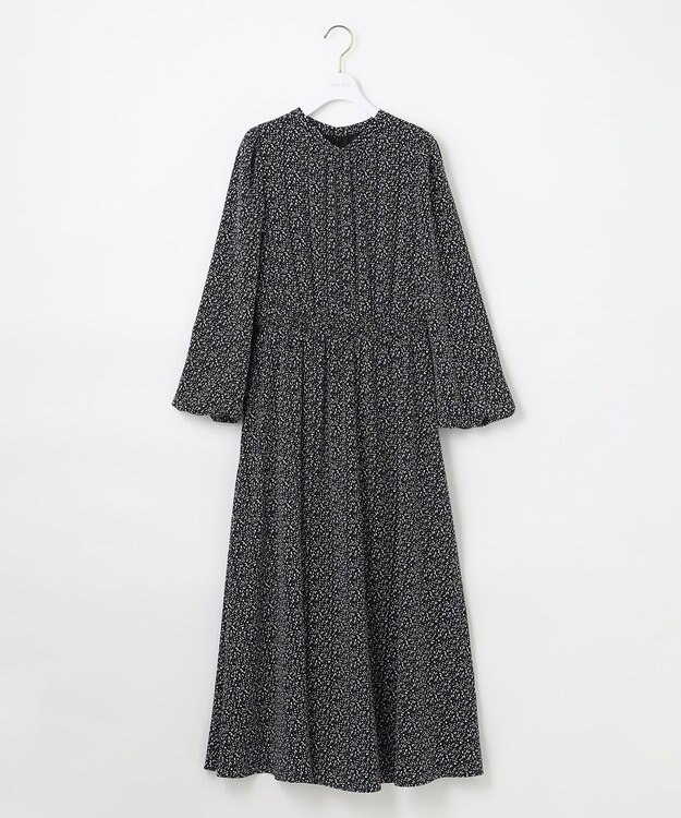 ANY SIS L 【洗える】フラワープリントワンピース × ニットベスト セット ブラック系