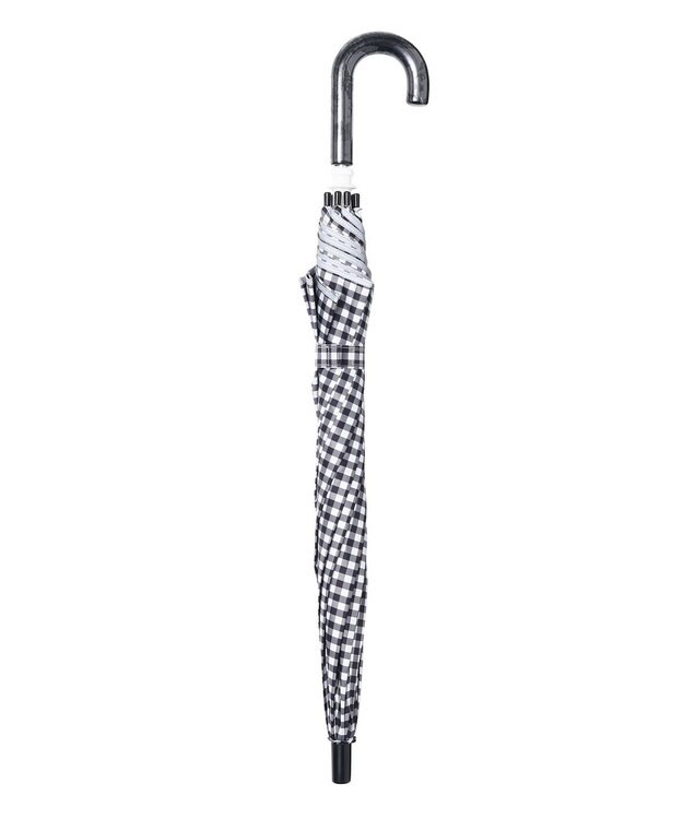 MOONBAT 【キッズ】晴雨兼用日傘 長傘 ギンガムチェック 裾リフレクター 50cm 遮光 遮熱 UV ブラック