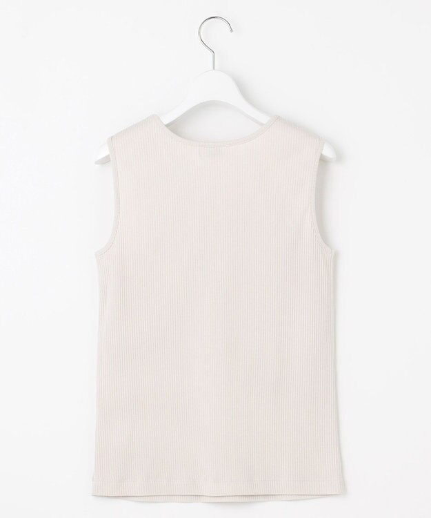 J.PRESS LADIES 【洗える】リブ ノースリーブ カットソー グレージュ系