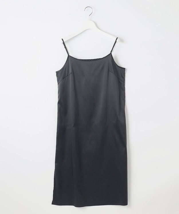 自由区 L 【17号サイズまで展開・カタログ掲載・UVカット・洗える】ウーステッドライク ワンピース ネイビー