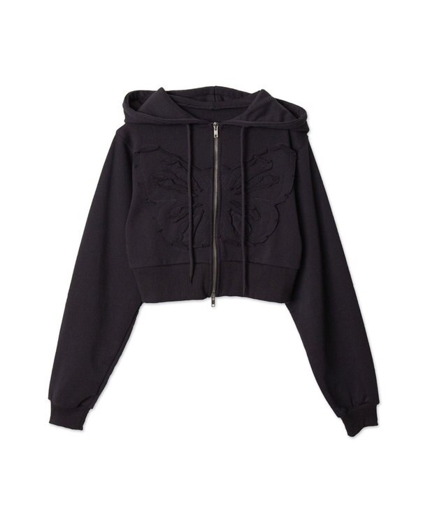 WEGO バタフライWジップショートパーカー ダークグレー