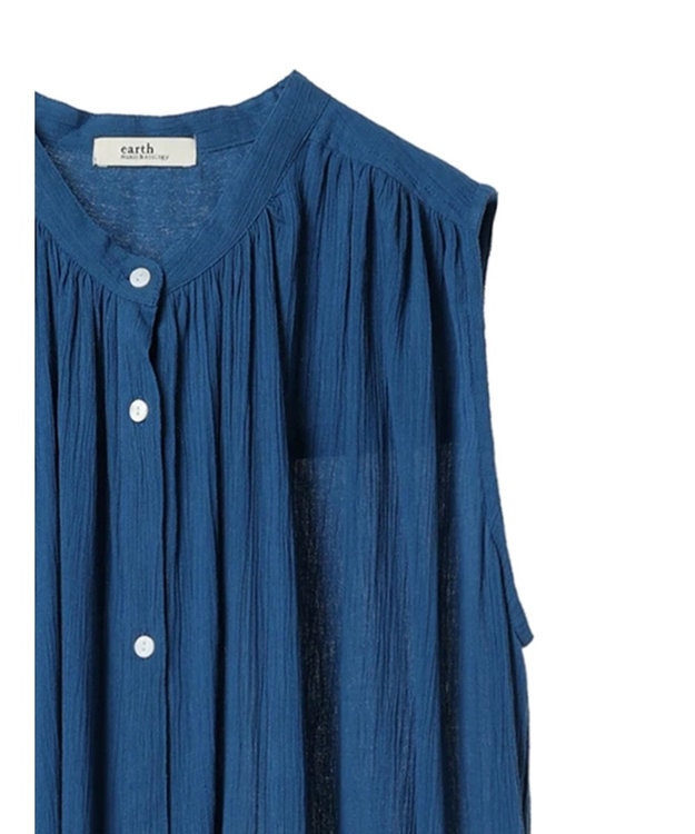 earth music&ecology 綿クレープワンピース（無地） Blue