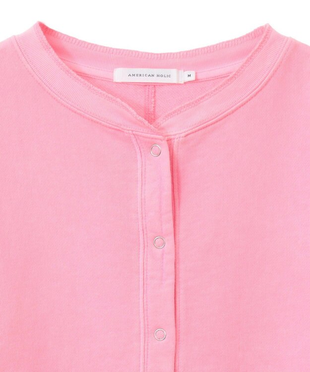 AMERICAN HOLIC ネオンカラーピグメント裏毛カーディガン Pink