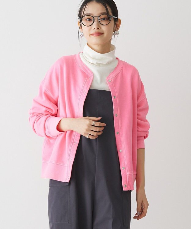 AMERICAN HOLIC ネオンカラーピグメント裏毛カーディガン Pink