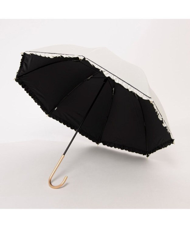UNBILLION カシュネ cachenez / PUヒートカットフリルバルーンショートパラソル ホワイト