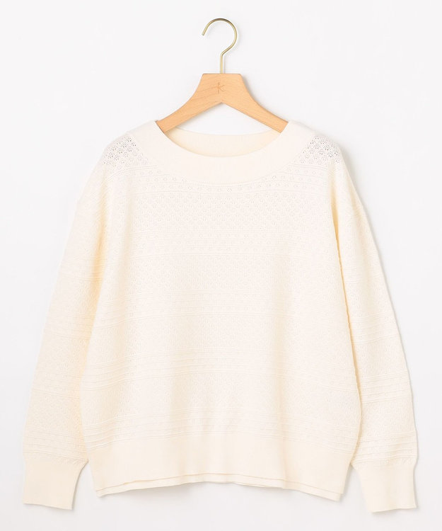 組曲 L 編み柄ディテールニット ホワイト系