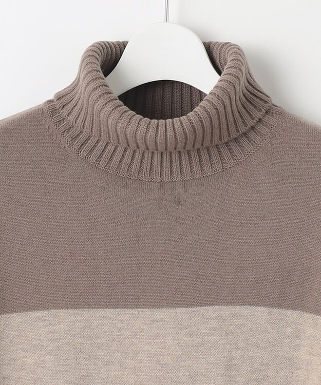 自由区 【洗える】セミウーステッドウール ニットワンピース ベージュ系1