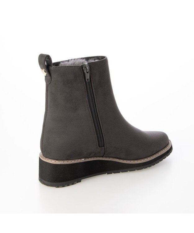 MODE ET JACOMO <carino>【レイン・スノー対応】ウエッジヒールショートブーツ グレースエード