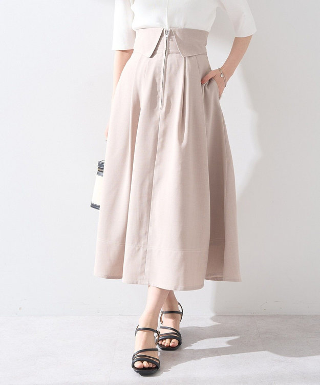 earth music&ecology フォールドオーバーウエストスカート Beige