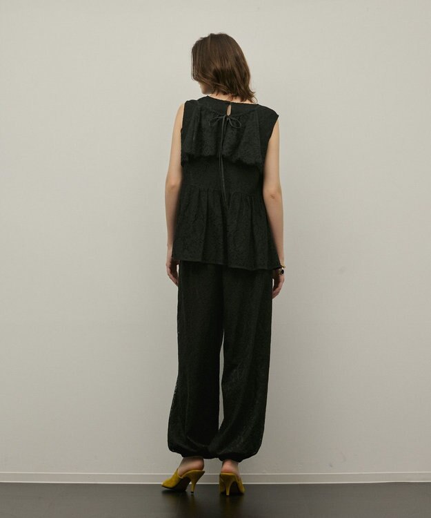 GRACE CONTINENTAL レイヤードレーストップ ブラック