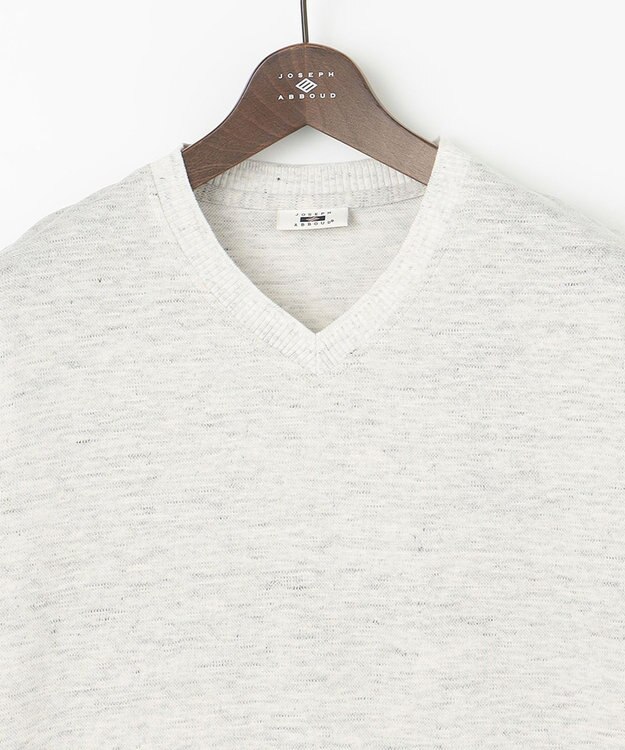 JOSEPH ABBOUD 【吸水速乾】リネンハニカムTシャツ アイボリー系