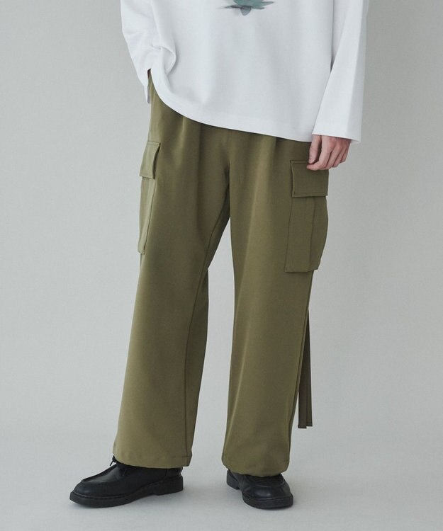 WEGO 【ユニセックス着用ITEM】トロミカーゴスラックス カーキ