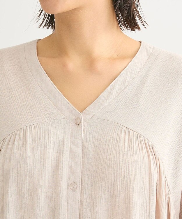 Green Parks クレープチュニック Gray Beige