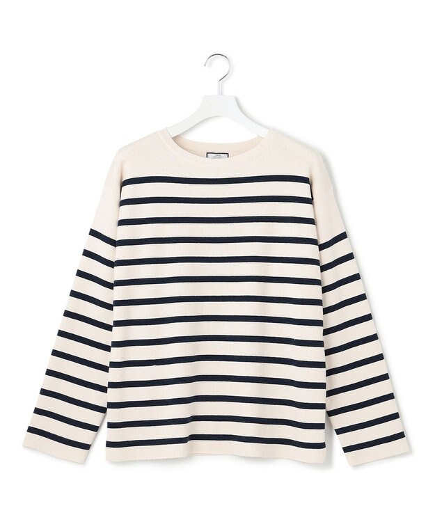 J.PRESS YORK STREET 【UNISEX】バスクボーダー ニット ネイビー系1