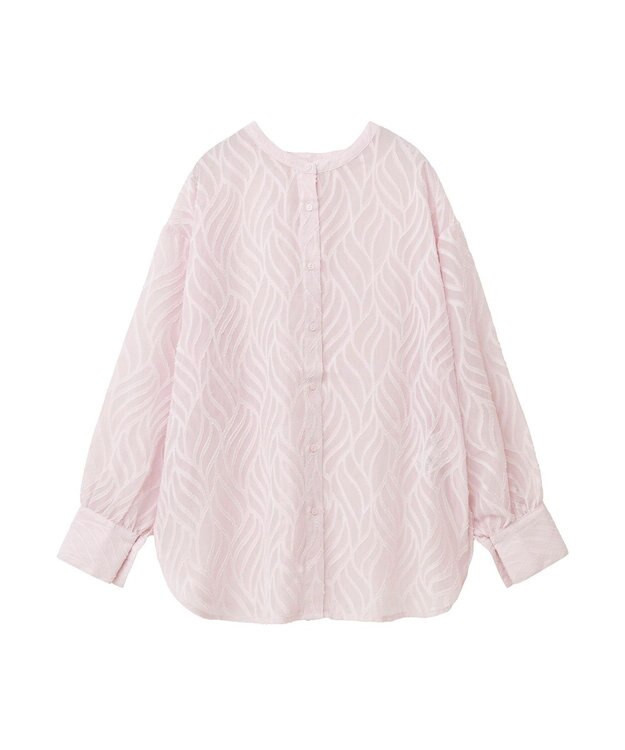 Green Parks ２ＷＡＹ　リーフジャガードシアーシャツ Pink