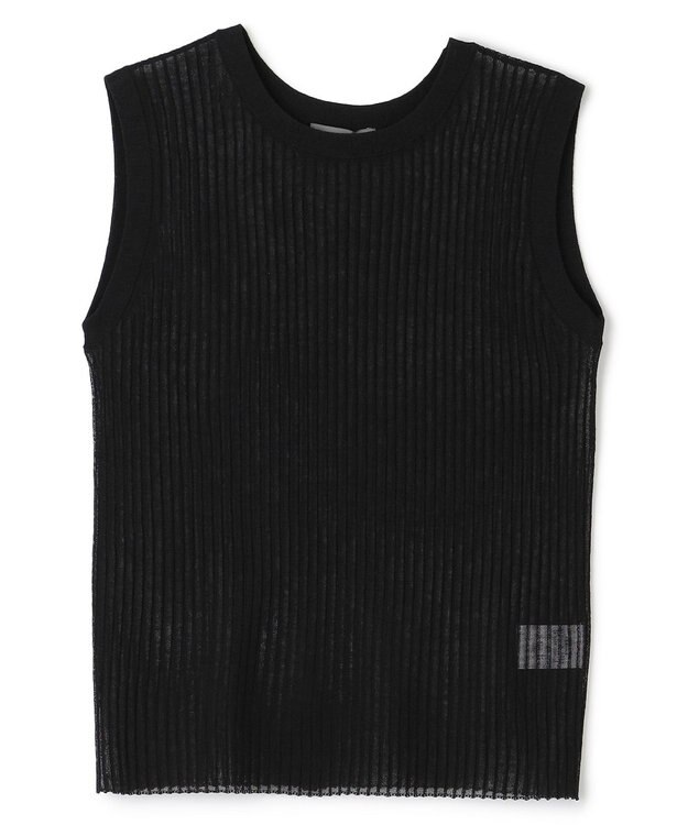 uncrave シアー リブ ノースリーブ ニット（uncrave STANDARD） ブラック