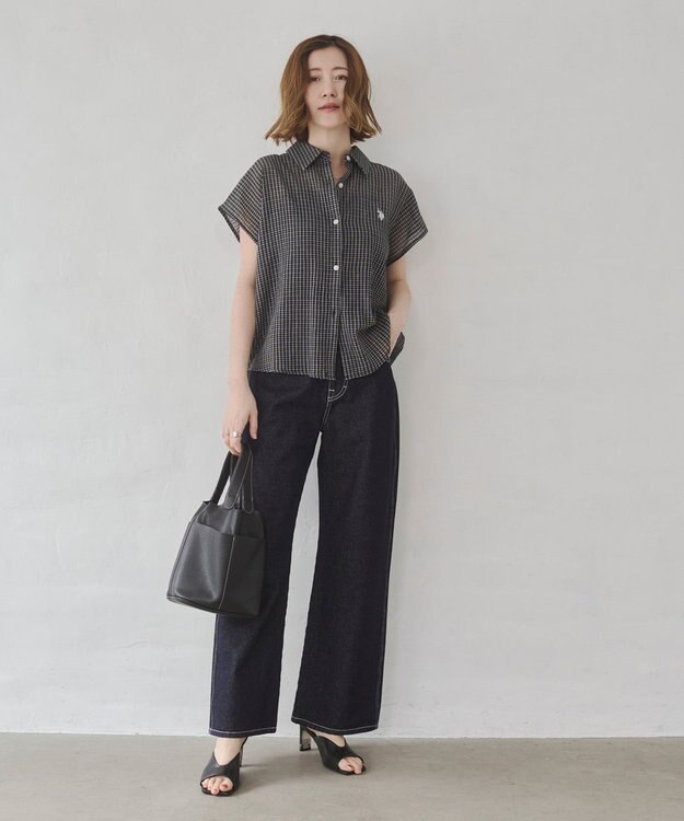 WEGO U.S. POLO ASSN.別注 フレンチスリーブシャツ ブラック
