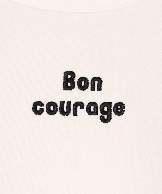 UNFILO BEAUTY FORM ロゴ刺繍フレンチスリーブTシャツ 白[ロゴ小]