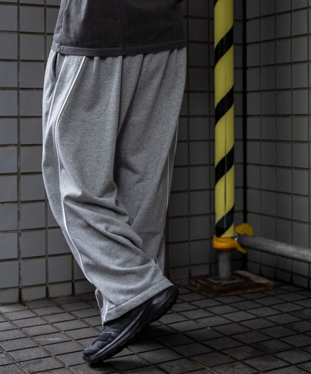 WEGO バレルレッグスウェットパンツ 杢グレー