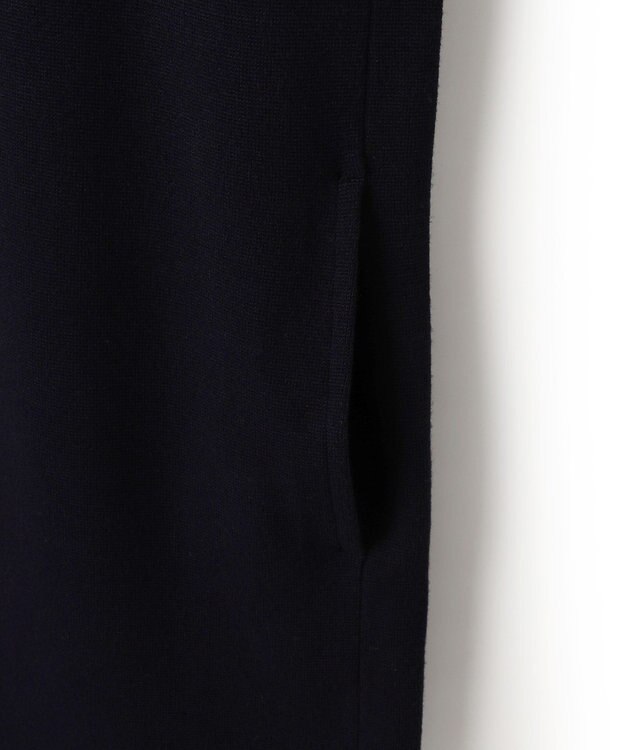 23区 S 【洗える/吊り干しOK】ヴィスコースストレッチ レース襟 ワンピース ネイビー系