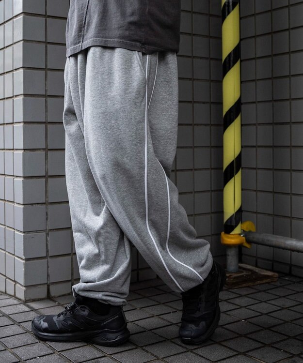 WEGO バレルレッグスウェットパンツ 杢グレー