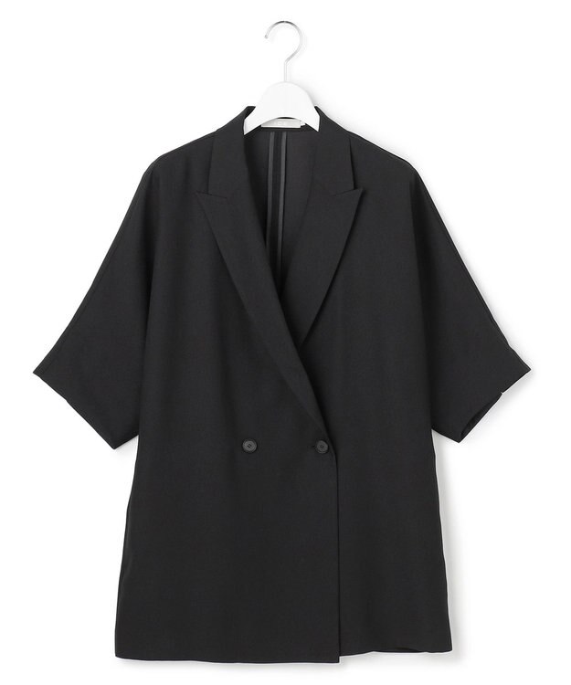 ICB 【先行予約】 FluidBackSatin ハーフスリーブジャケット ブラック