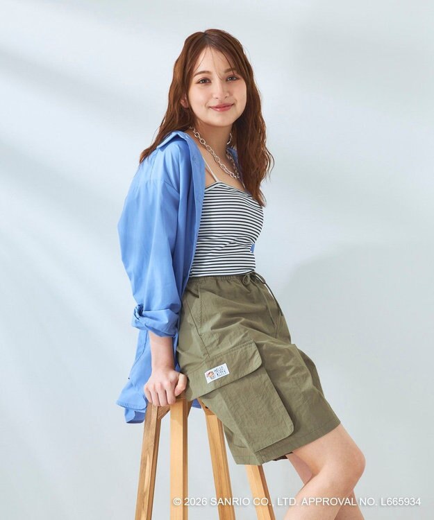 OP／FILA 【Ocean Pacific×ハローキティ】水陸両用ハーフパンツ カーキ