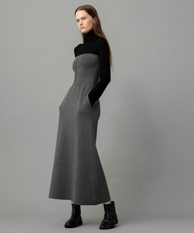 NAVE 【ReNAVE・洗える】スムースニット マルチWAYワンピース グレー系