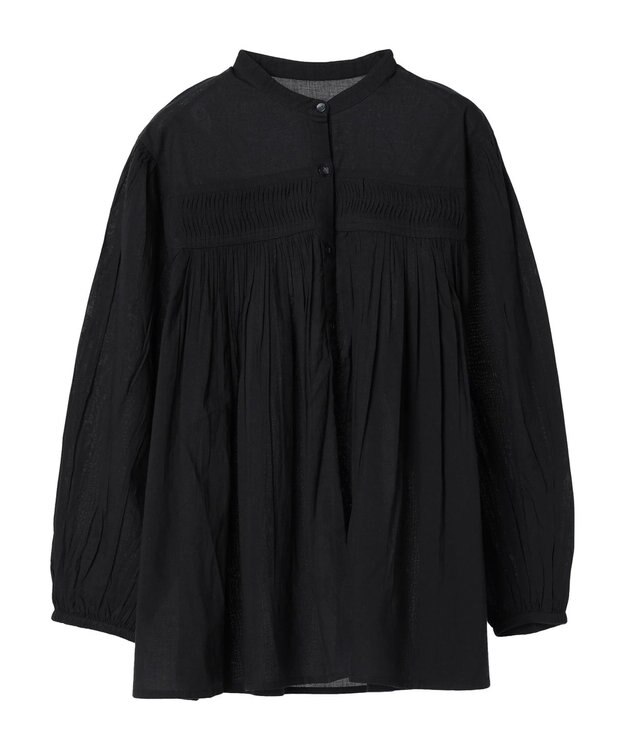 CRAFT STANDARD BOUTIQUE インド綿ピンタックブラウス Black