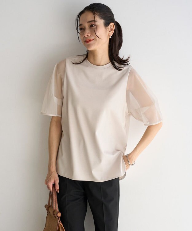 UNFILO BEAUTY FORM-T シアースリーブT グレージュ