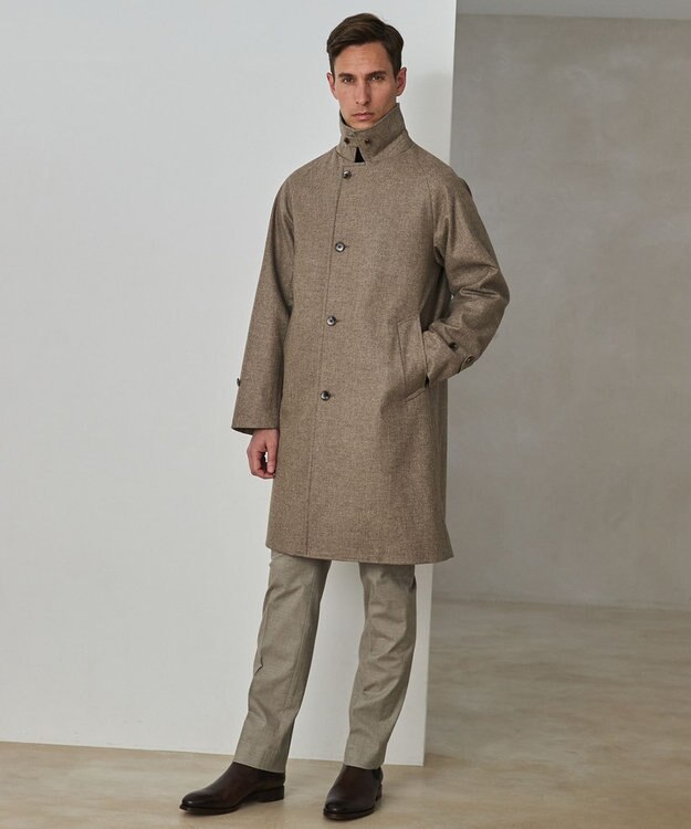  【薄中綿仕様】スーパーライトウエイトカシミヤブレンド ステンカラーコート