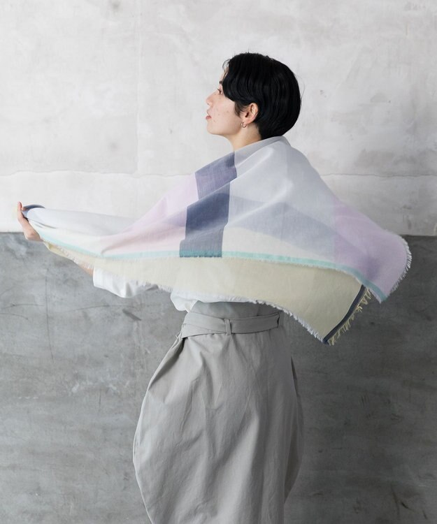 POLS 播州織 極細コットンストール ピンク