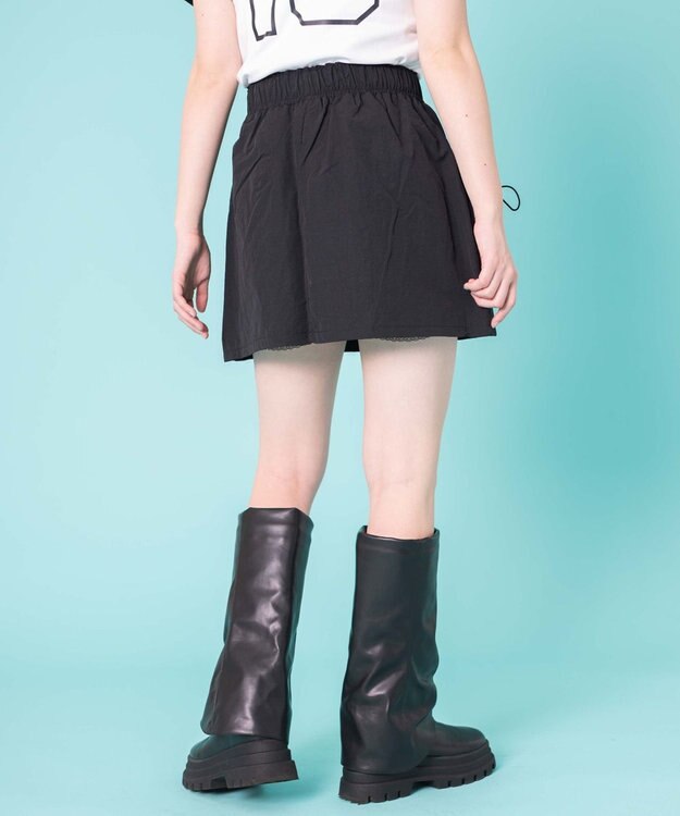 WEGO ドローコードナイロンミニスカパン ブラック