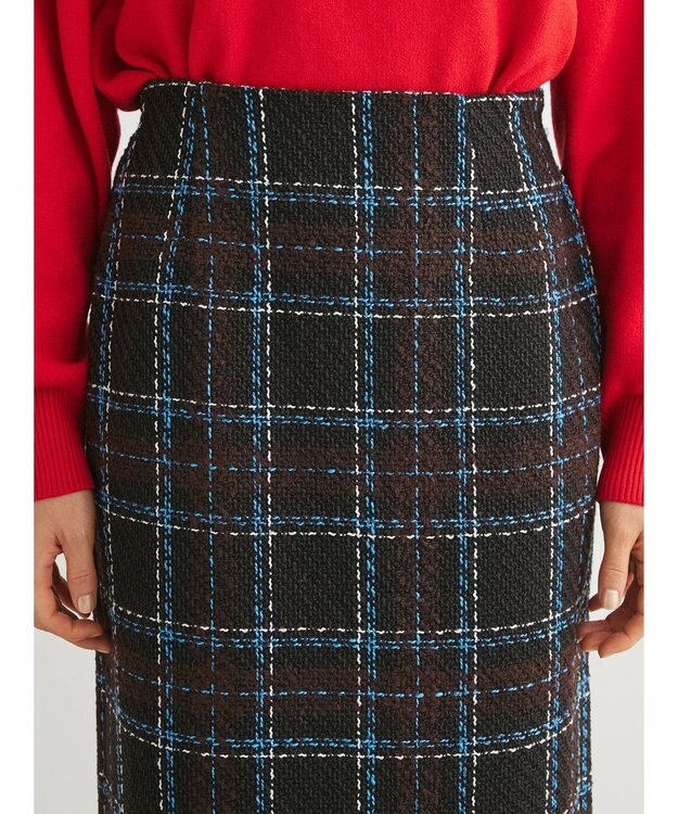 Green Parks ・ＳＵＧＡＲ　ＳＰＯＯＮ　チェックフリンジスカート Black