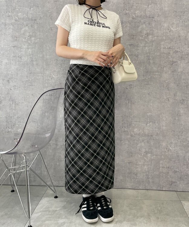 WEGO クリンクルプリントトップス ホワイト