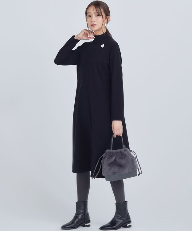 組曲 ELENAリラクシーニットワンピース ブラック系