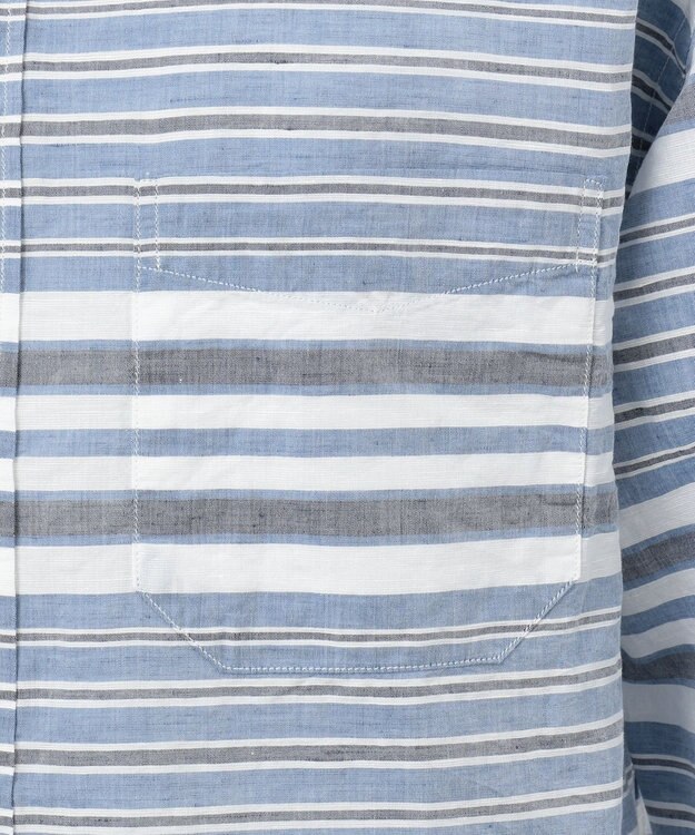 JOSEPH ABBOUD MOUNTAIN 【SPACE】OGビッグボーダー シャツ サックスブルー系2