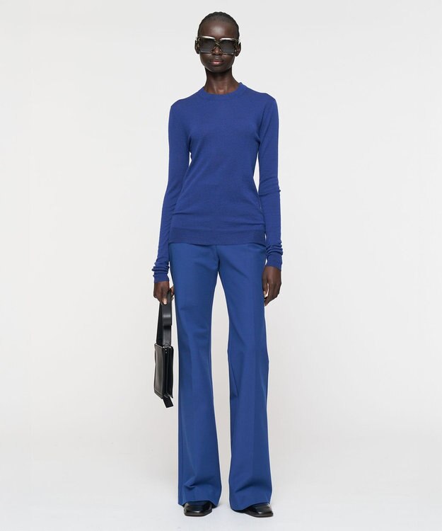 JOSEPH 【洗える】キャッシュエアー　ラウンドネックニット Cobalt