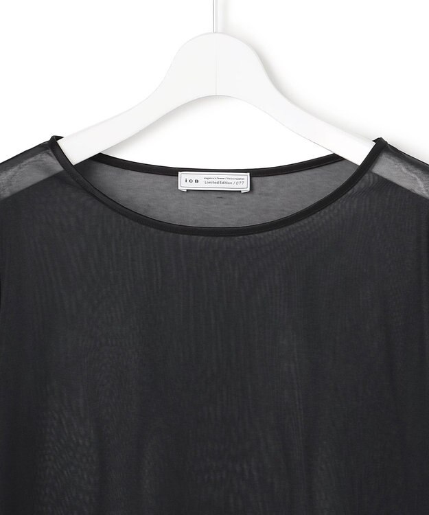 ICB 【WEB＆一部店舗限定】SheerSerika ボートネックプルオーバー ブラック