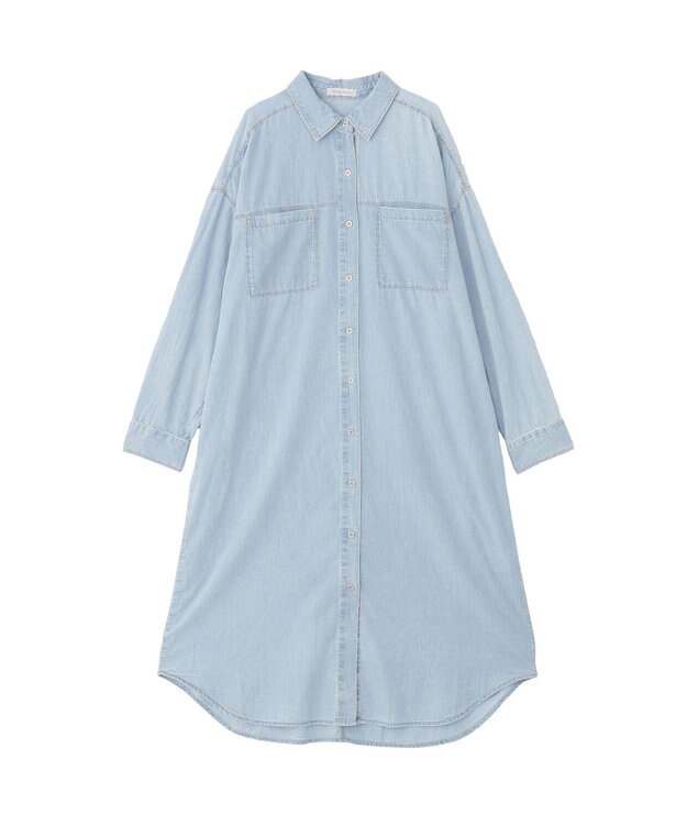 Green Parks シアーデニムシャツワンピース Light Indigo