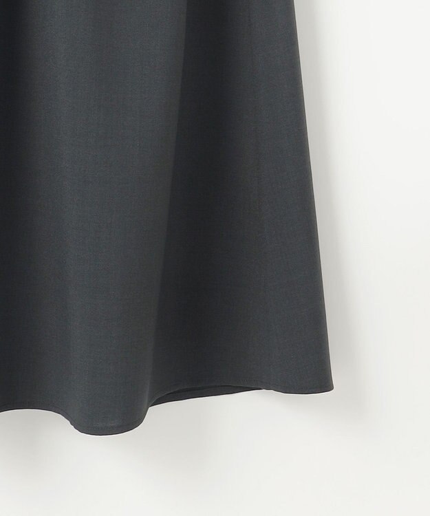 自由区 L 【17号サイズまで展開・カタログ掲載・UVカット・洗える】ウーステッドライク ワンピース ネイビー