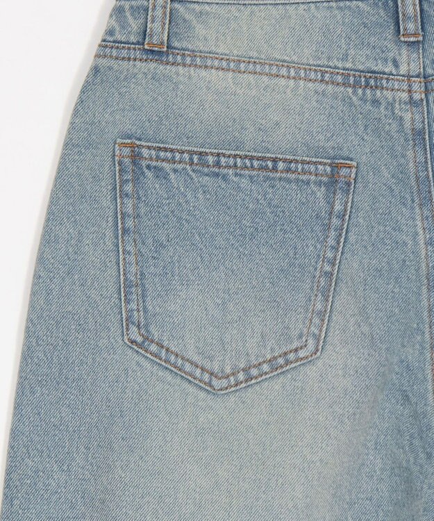 WEGO ダメージストレートデニムパンツ デニム淡加工色