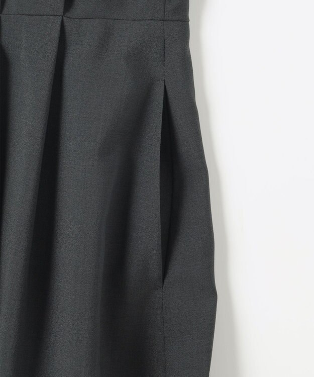 自由区 L 【17号サイズまで展開・カタログ掲載・UVカット・洗える】ウーステッドライク ワンピース ネイビー