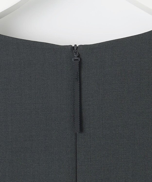 自由区 L 【17号サイズまで展開・カタログ掲載・UVカット・洗える】ウーステッドライク ワンピース ネイビー