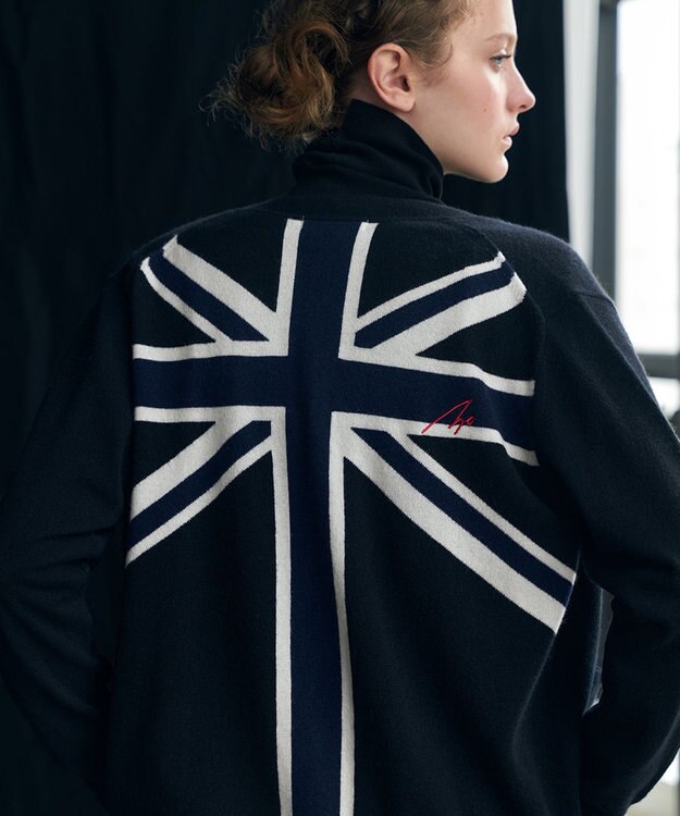 ICB 【30th ANNIVERSARY】 カシミヤブレンド ユニオンジャックカーディガン ブラック