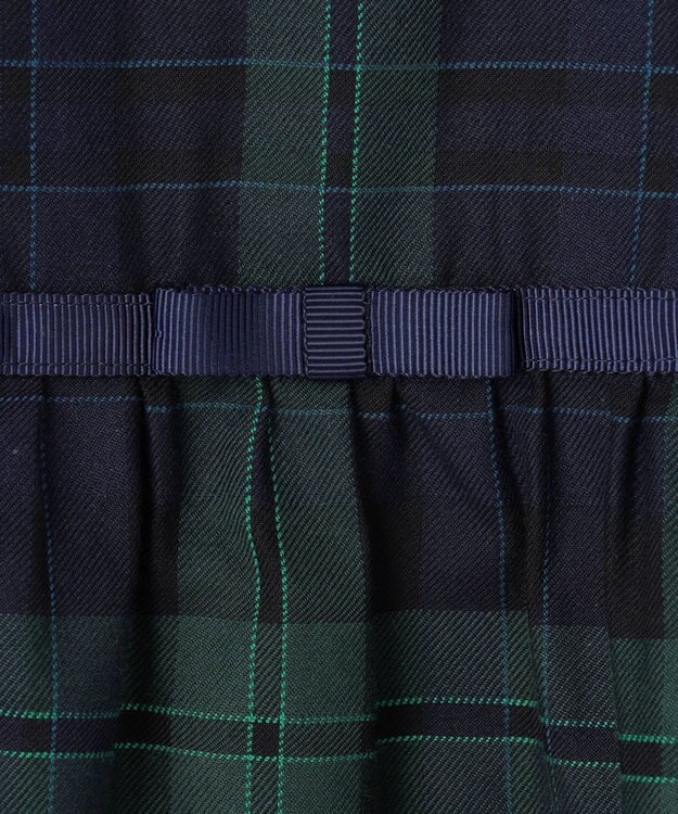 組曲 KIDS 【150-170㎝】クラシックチェック ワンピース グリーン系3