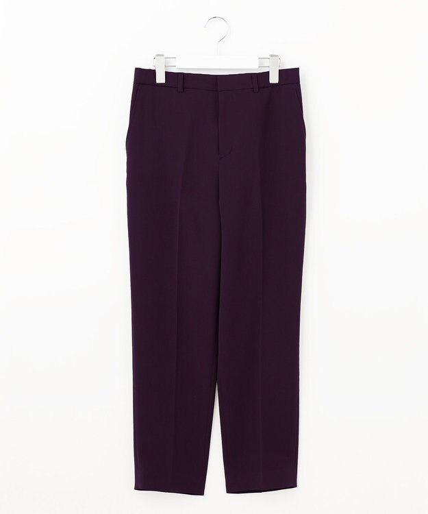 自由区 【洗える】2WAYツイル テーパードパンツ パープル系