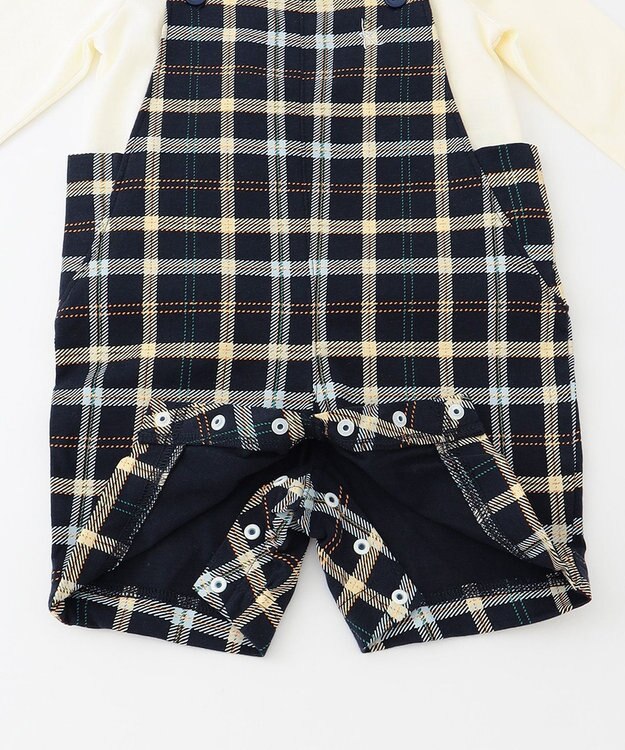 組曲 KIDS 【80-90cm】Check 長袖オーバーオール ネイビー系5