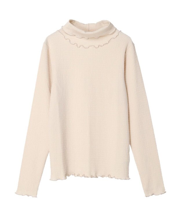 earth music&ecology ジャガードハイネックメローインナー Ivory