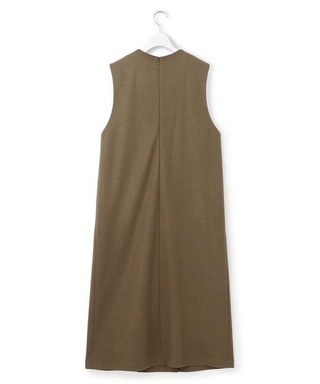 23区 S ウールミルドジャージー ボックスタック ジャンパースカート カーキ系